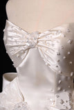Niulatu White Strapless A-Line Satin Bow Short Homecoming Dress Birthday Dress HZ1031