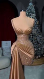 Niulatu Champagne Bodycon Satin Beaded Short Evening Dresses Sweetheart Homecoming Dress HZ1031