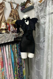Niulatu Black Bodycon Chiffon Short Homecoming Dress Birthday Dress HZ1031