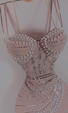 Niulatu Pink Bodycon Spaghetti Strap Mini Birthday Dress Short Homecoming Dresses HZ1031