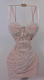 Niulatu Pink Bodycon Spaghetti Strap Mini Birthday Dress Short Homecoming Dresses HZ1031