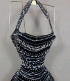 Niulatu Bodycon Spaghetti Straps Beaded Short Birthday Dress Homecoming Dresses HZ1031