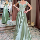 Niulatu A-Line Sweetheart Satin Long Stunnig Prom Dresses Elegant Formal Dresses HZ1031