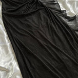 Niulatu Black Sweetheart Neck Bodycon Birthday Dresses Ruffle Chiffon Formal Dresses Party Dress HZ1031