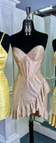 Niulatu Glitter 18th Birthday Dress Sweetheart Sheath Short Homecoming Dress HZ1031