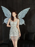 Niulatu Square Birthday Outfit Bridal Dress Sheath Beaded Homecoming Dress With Tassels HZ1031