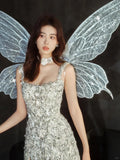 Niulatu Square Birthday Outfit Bridal Dress Sheath Beaded Homecoming Dress With Tassels HZ1031