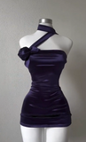 Niulatu Navy Strapless Formal Dress Bodycon Short Satin Hoco Dresses Chic Birthday Party Dress HZ1031
