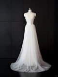 Niulatu White Ball Gown Wedding Dress Strapless Wedding Dress Modest Tulle Bridal Dress HZ1031