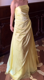 Niulatu Butter Yellow Sheath Formal Dress Elegant Strapless Satin Chiffon Evening Gowns Beaded Graduation Prom Dresses HZ1031