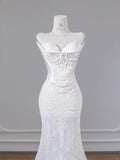 Niulatu Sweetheart Ivory Bridal Dress Lace Appliqu¨¦ Mermaid Wedding Dress Beaded Bridal Dress HZ1031