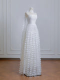 Niulatu Ivory Strapless Bridal Gown A-Line Tulle Beaded Wedding Dress Modest Applique Bridal Dress HZ1031