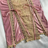 Niulatu Pink Sheath Spaghetti Strap Prom Dress Satin Lace Vintage Birthday Party Dress Evening Gown HZ1031