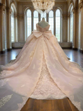 Niulatu Pink Off-the-shoulder Ball Gown Birthday Dress Tulle Beaded Long Prom Dress Applique Quinceanera Dress HZ1031