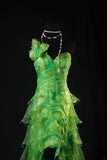 Niulatu Green One Shoulder Birthday Dress Hi-Lo Evening Gowns Fairytale Tulle Prom Dress HZ1031