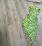 Niulatu Spaghetti Strap Sheath Short Evening Dress Green Beaded Chiffon Formal Dress Homecoming Dress HZ1031