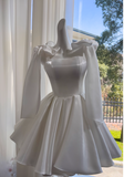 Niulatu White Birthday Dress Strap Ball Gown Satin Party Dress Short Homecoming Dress HZ1031