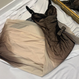 Niulatu Brown Vintage Sheath Spaghetti Strap Long Evening Gown Gorgeous Sequin Chiffon Formal Dress Birthday Dress HZ1031