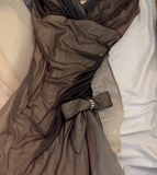 Niulatu Brown Vintage Sheath Spaghetti Strap Long Evening Gown Gorgeous Sequin Chiffon Formal Dress Birthday Dress HZ1031