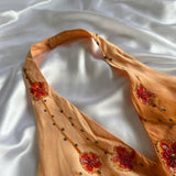 Niulatu Sheath Halter Long Evening Gown Gorgeous Orange Chiffon Beaded Formal Dress Birthday Prom Dress HZ1031