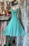 Niulatu Blue A-Line Short Formal Dress Elegant Chiffon Birthday Dress Homecoming Dress HZ1031