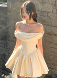 Niulatu Off-the-shoulder Ball Gown Short Formal Dress Sweet Birthday Outfits Homecoming Dress HZ1031
