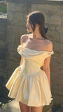 Niulatu Off-the-shoulder Ball Gown Short Formal Dress Sweet Birthday Outfits Homecoming Dress HZ1031
