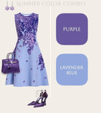 Niulatu A-Line Short Party Dress Round Neck Satin Applique Hoco Dresses Sweet Lavender Birthday Outfit HZ1031