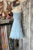 Niulatu A-Line Short Party Dress Spaghetti Strap Chiffon Hoco Dresses Blue Elegant Formal Dress HZ1031