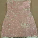 Niulatu Strapless Bodycon Short Party Dress Pink Sparkly Sequin Hoco Dresses Cute Birthday Outfit Formal Dress HZ1031