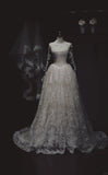 Niulatu White Strapless Bridal Dress Lace Applique Ball Gown Modest Wedding Dress HZ1031