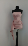 Niulatu Pink Bodycon Formal Dress Strapless Party Dress Birthday Dress Satin Short Hoco Dresses HZ1031