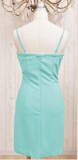 Niulatu Sheath Blue Spaghetti Strap Formal Dress Vintage Short Beaded Satin Homecoming Outfit Elegant Birthday Dress HZ1031