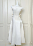 Niulatu A-Line Square Neck Birthday Dress Satin Sweet 16 Dress Graduation Dress HZ1031