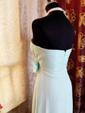 Niulatu Tiffany Blue Sheath Long Prom Dress Chiffon Vintage Evening Gown Sweetheart Formal Dress HZ1031