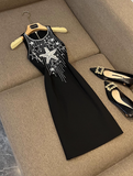 Niulatu Jewel Sheath Formal Dresses Cute Satin Rhinestone Hoco Dresses Party Dress HZ1031