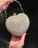 Niulatu New Heart-shaped Rhinestone Evening Handbag Women's Party Bag HZ1031
