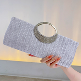 Niulatu Silver Wedding Bag Sparkly Rhinestone Banquet Party Handbag HZ1031