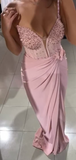 Niulatu Pink Sheath Evening Gowns Sexy Sweetheart Neck Satin Beaded Formal Dress Wedding Guest Dress HZ1031