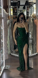 Niulatu Dark Green Sheath Evening Gowns Sexy Strapless Corset Formal Dress Wedding Guest Dress HZ1031
