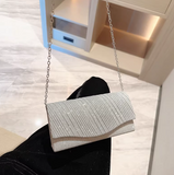 Niulatu Silver Wedding Bag Sparkly Rhinestone Envelope Bag Banquet Party Handbag HZ1031