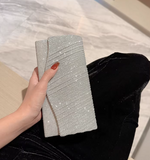 Niulatu Silver Wedding Bag Sparkly Rhinestone Envelope Bag Banquet Party Handbag HZ1031