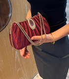 Niulatu Champagne Wedding Bag Sparkly Pleated Banquet Party Handbag HZ1031