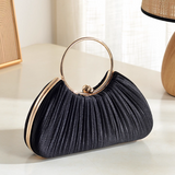 Niulatu New Chic White Pleated Clutch Bag Sparkly Party Handbag HZ1031