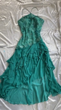 Niulatu Light Jade Sheath Short Homecoming Dress Chiffon Beaded Formal Dress Halter Neck Birthday Dress HZ1031