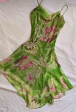 Niulatu Green Sheath Short Homecoming Dress Floral Chiffon Formal Dress Straps Birthday Dresss HZ1031