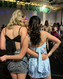 Niulatu Blue Bodycon Short Homecoming Dress V Neck Formal Dress Birthday Party Dress HZ1031