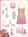 Niulatu Bodycon Birthday Outfit Yellow Pink Short Homecoming Dress Fairy Halter Tulle Formal Dress HZ1031