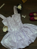 Niulatu Lilac Ball Gown Birthday Outfit Strap Short Homecoming Dress Fairy Sequin Formal Dress HZ1031