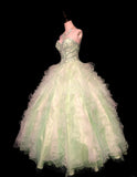 Niulatu Light Green Ball Gown Sweetheart Neck Tulle Beaded Quinceanera Dress Sweet 16 Dress HZ1031
